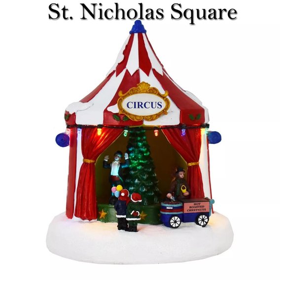 St Nicholas Square Christmas Village Light Up Musical Rotating Circus NEW🦋 - Picture 1 of 17